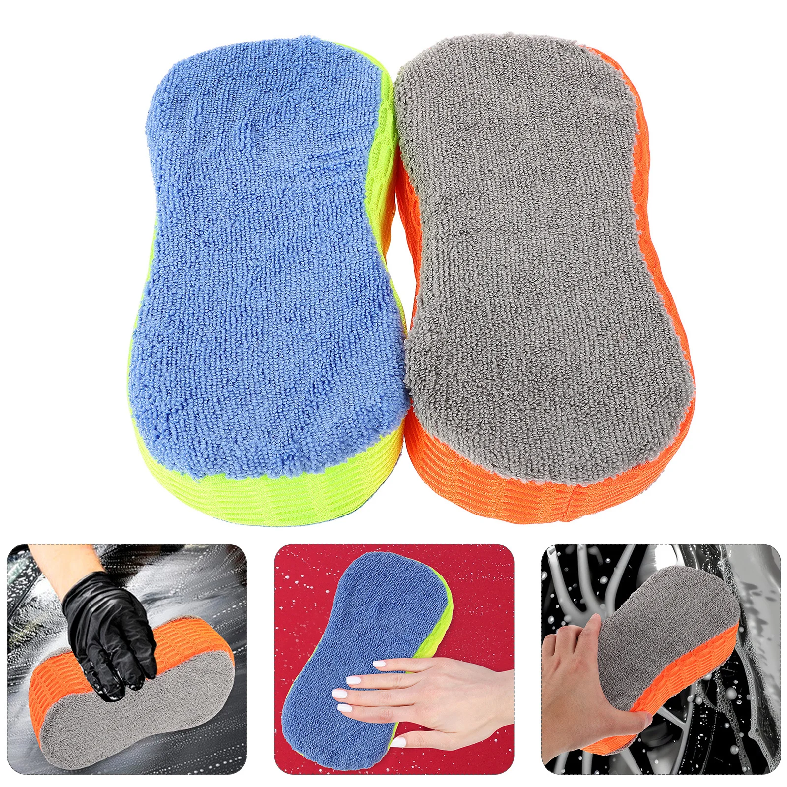 

2Pcs 8-Shaped Car Cleaning Sponge High Absorption Sponge Block Dual-Side Wash Tool for Vehicle Detailing and Furniture Wiping