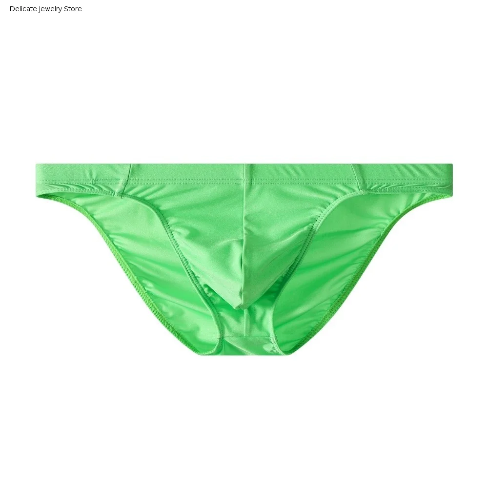

Triangle Men Ice Silk Briefs Low Waist Solid Color Men's Triangle Panties Underwear Lingerie Male Seamless Briefs Male
