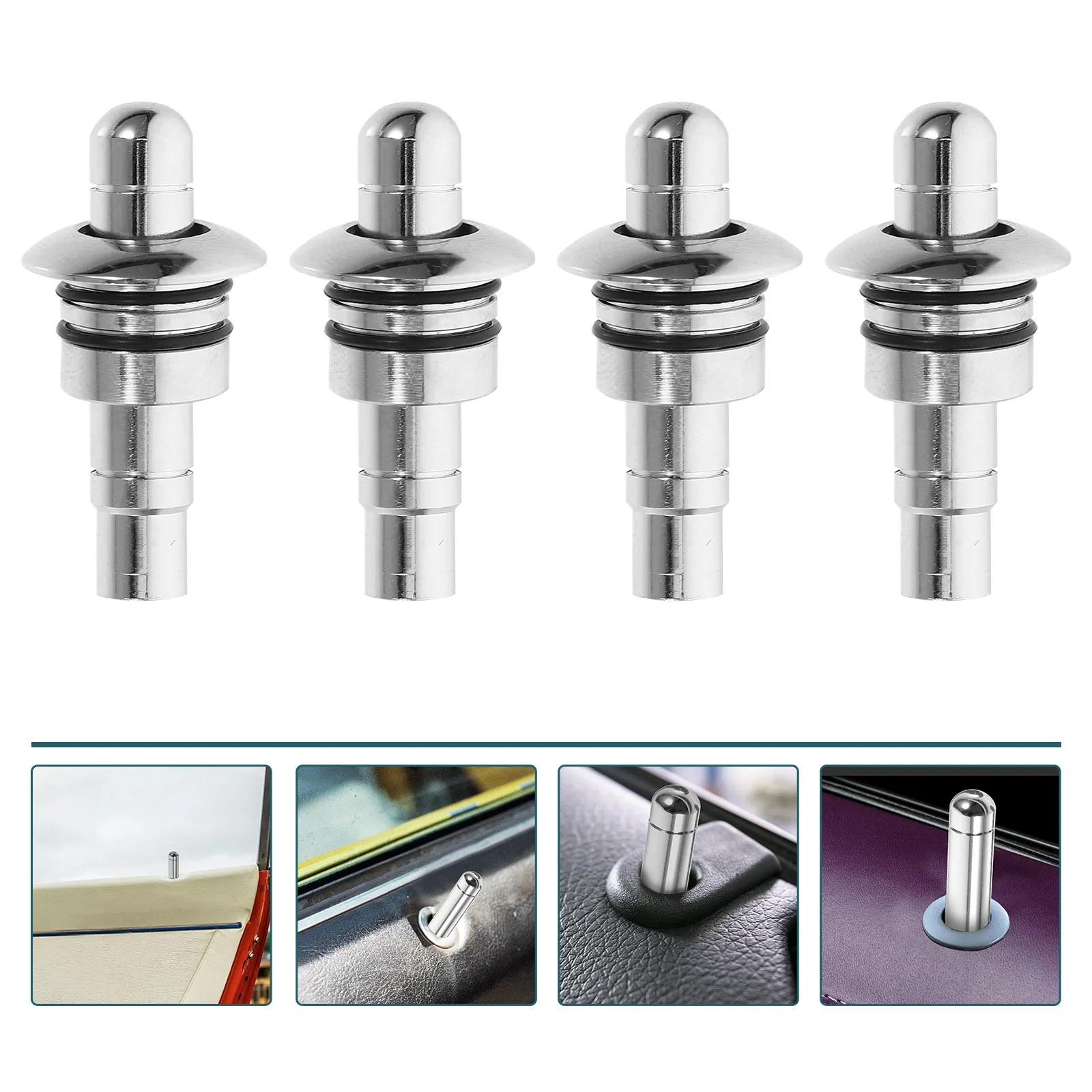 

4Pcs Aluminum Alloy Door Lock Pull Pins Heavy Duty Car Door Handle Replacement Stronger Security for Vehicle Interior Auto Parts