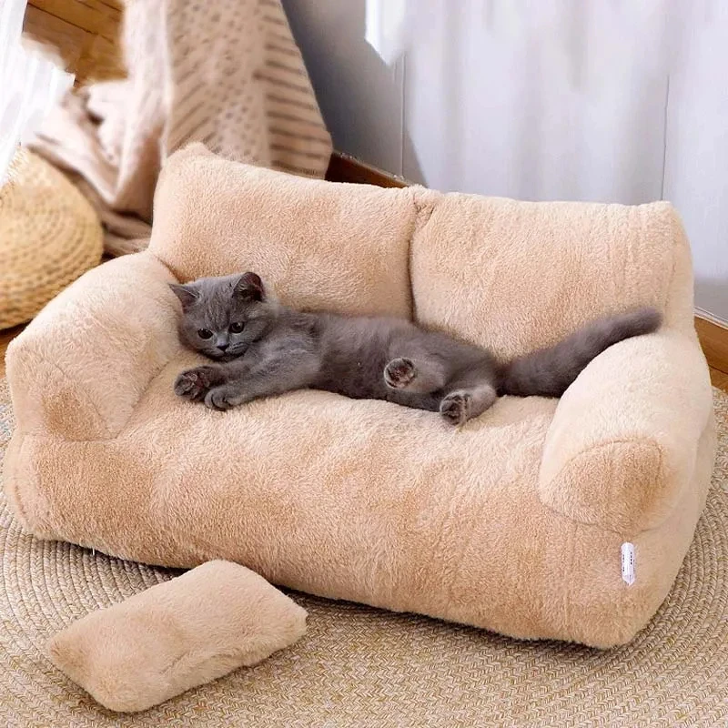 Luxury Cat Bed Sofa Winter Warm Cat Nest Pet Bed for Small Medium Dogs Cats Comfortable Plush Puppy Bed Pet Supplies