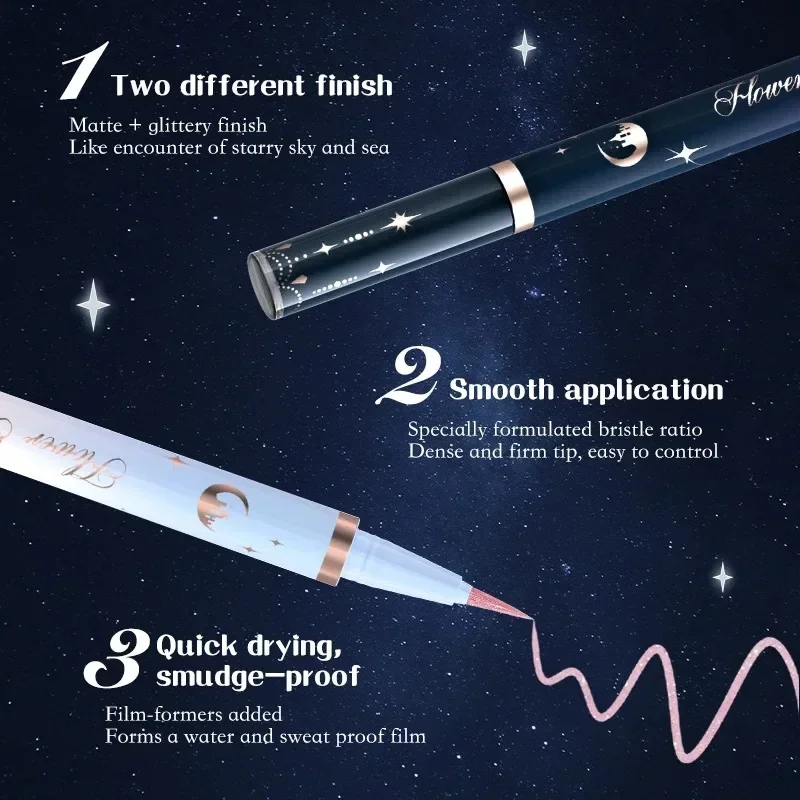 Flower Knows Moonlight Mermaid Waterproof Eyeliner Pen Super Slim Precise All Day Professional Liquid Eye Liner Pencil for Women