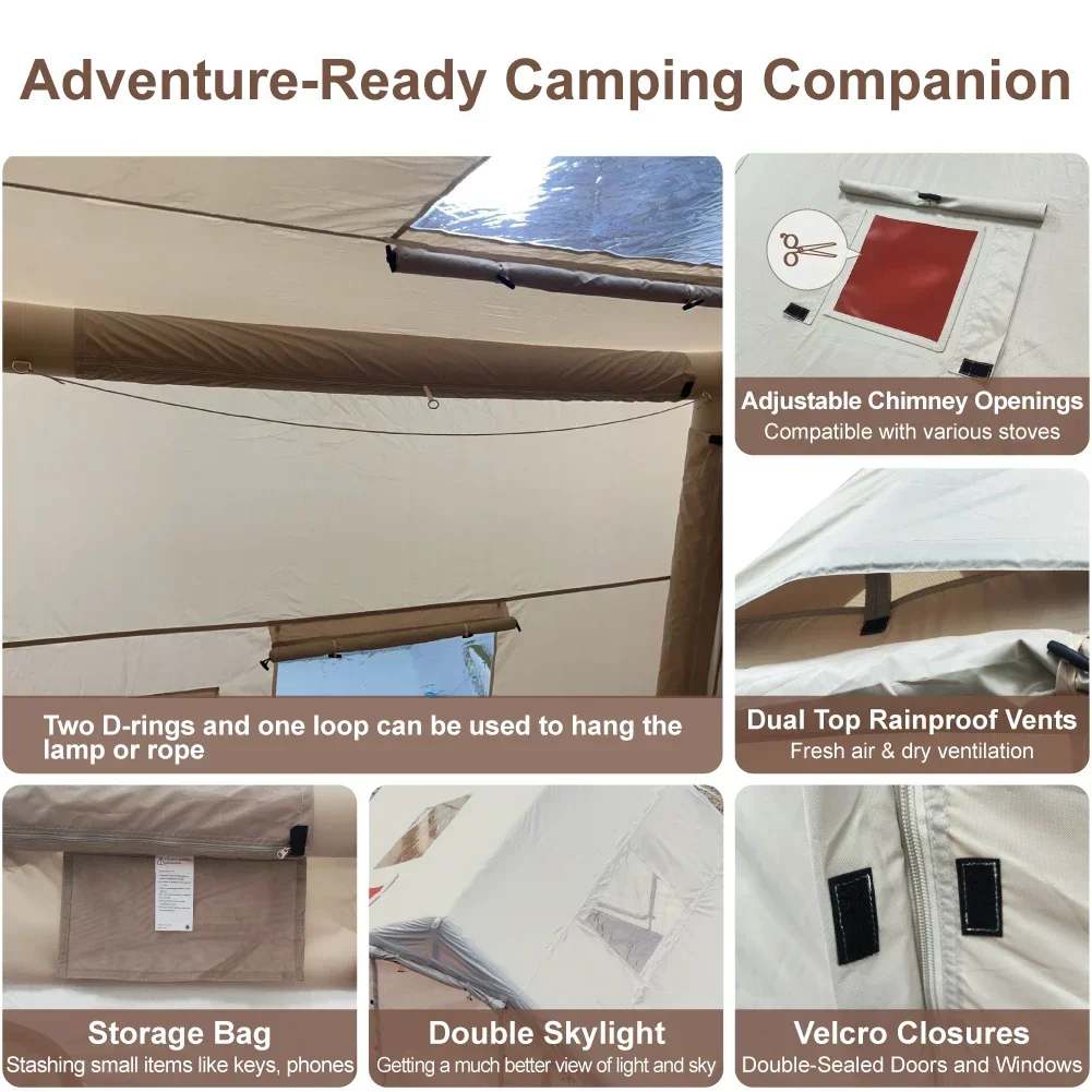 Portable Inflatable Tent Waterproof Cotton Canvas PVC Oxford Fabric For Hot Glamping Camping Events factory price