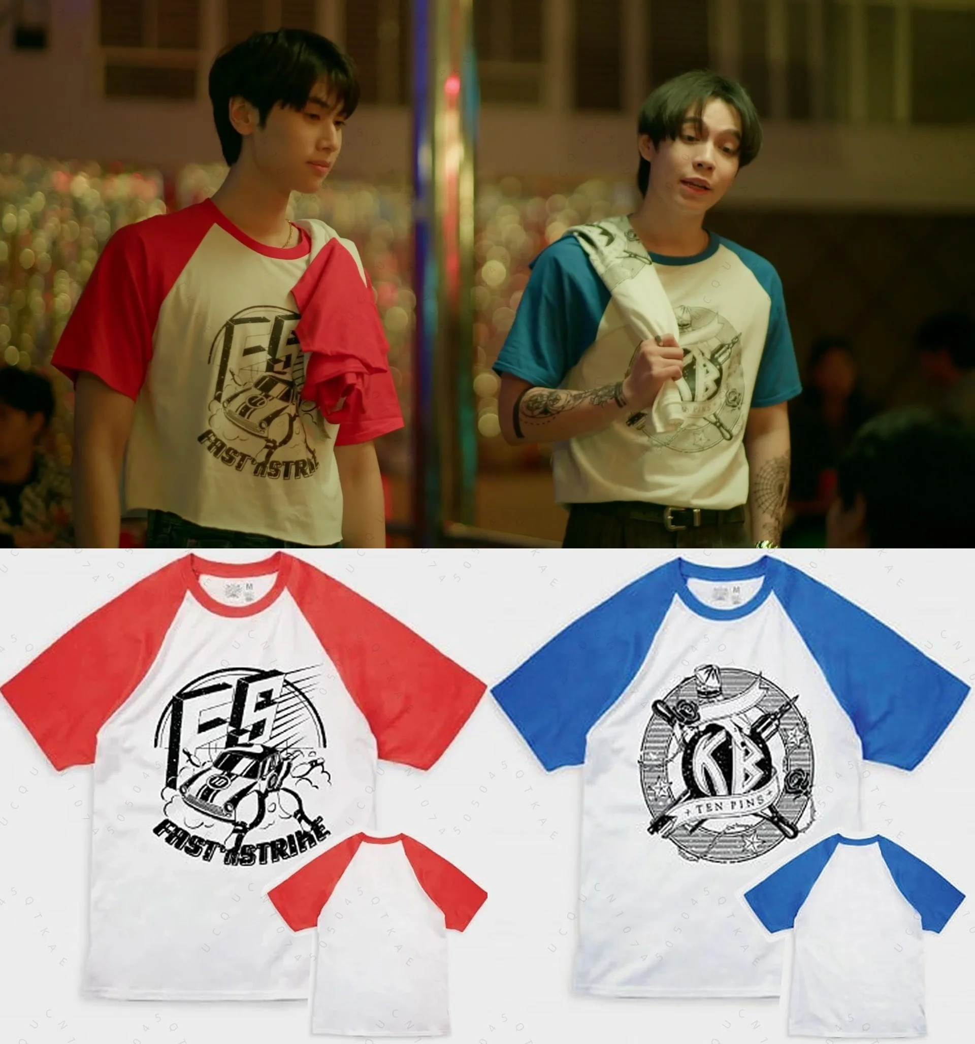 Camiseta informal del mismo estilo de la serie de drama tailandesa The Heart Killers Kant y Bison, camiseta con cuello redondo para parejas, camisetas de verano para hombres y mujeres
