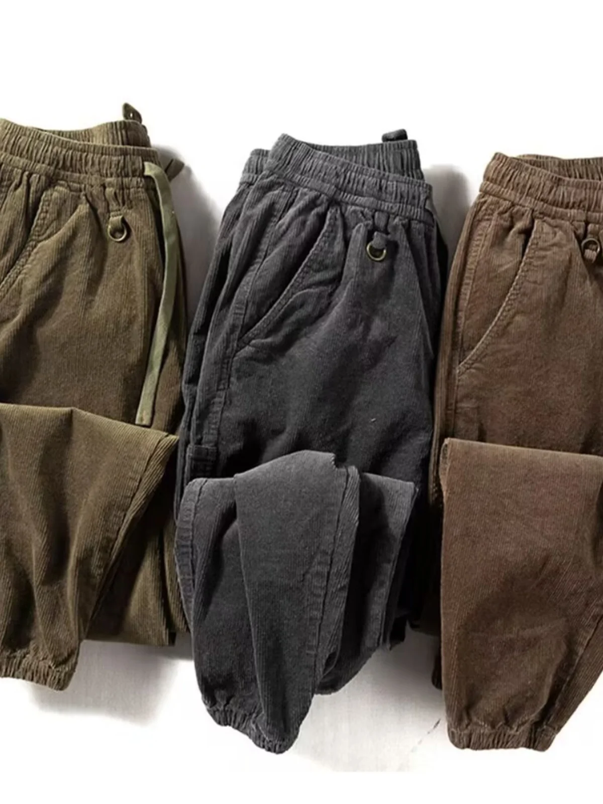 Вельветовые мужские повседневные брюки Harajuku Sle Thiened Fce, осенне-зимние свободные брюки для рабочей одежды, молодежные брюки для активного отдыха