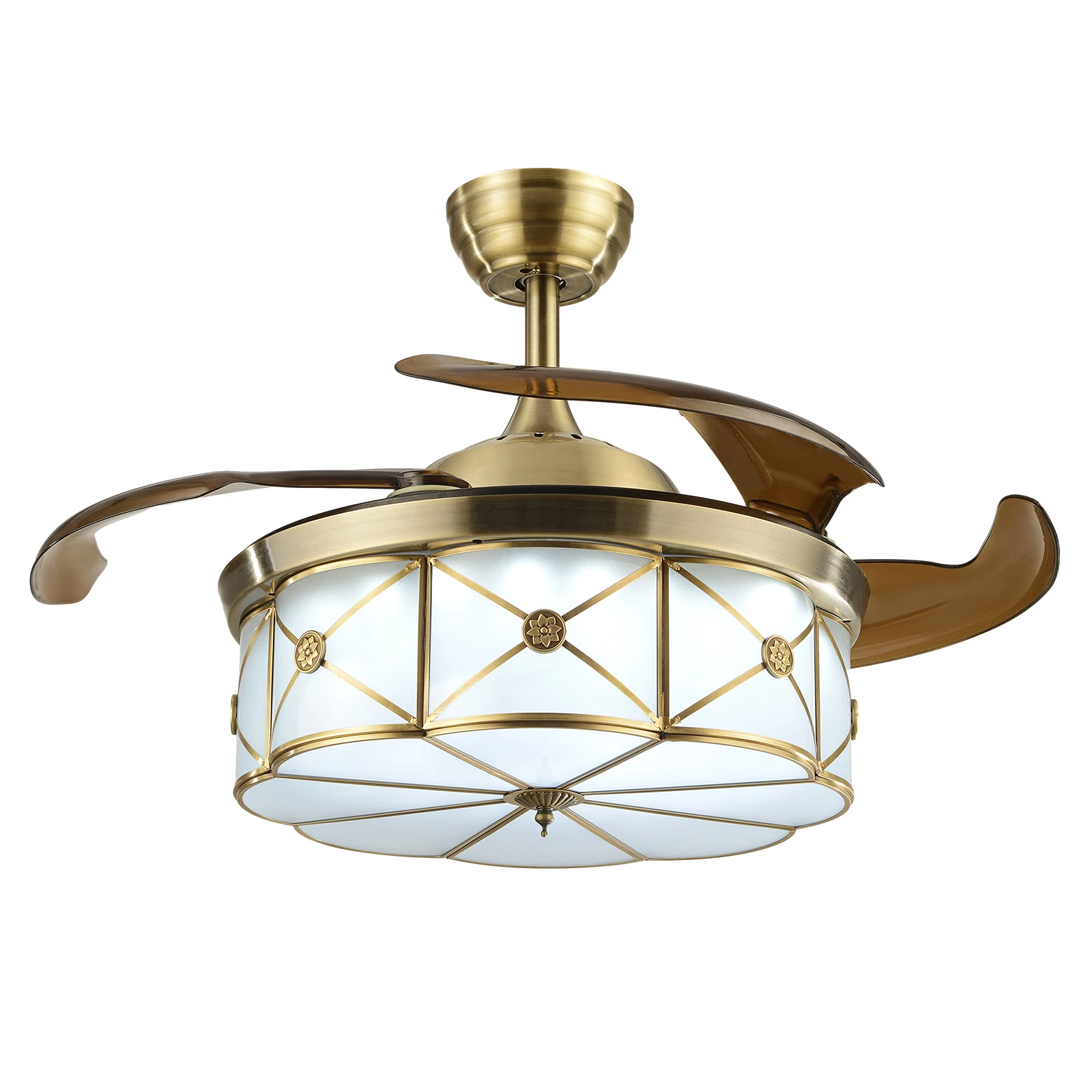 Ceiling Fan Light with Remote Control, Adjustable Wind Speed, LED Light, Energy-Saving, Stylish Petal Design, Ideal for Home,