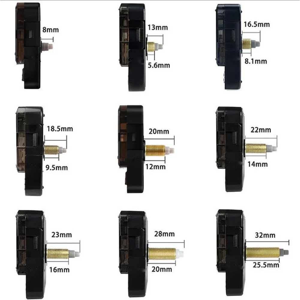 4Pcs Silent Non Ticking Quartz Clock Movement Mechanism Kit With Clock Battery Operated For Wall Clock Repair Replacement