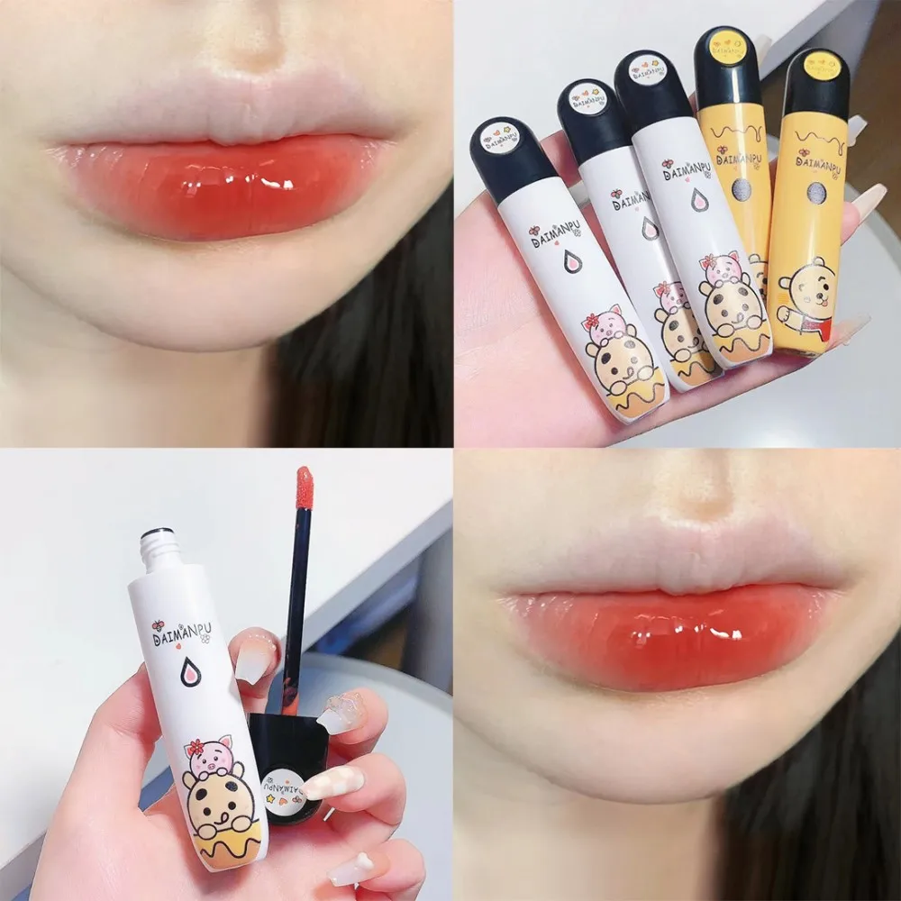 Lip Glaze Velvet Matte Lipstick 6 Colors Cute Lipgloss Lips Makeup Moisture Lipstick Mirror Water Lip Gloss Red Lip Tint Mud