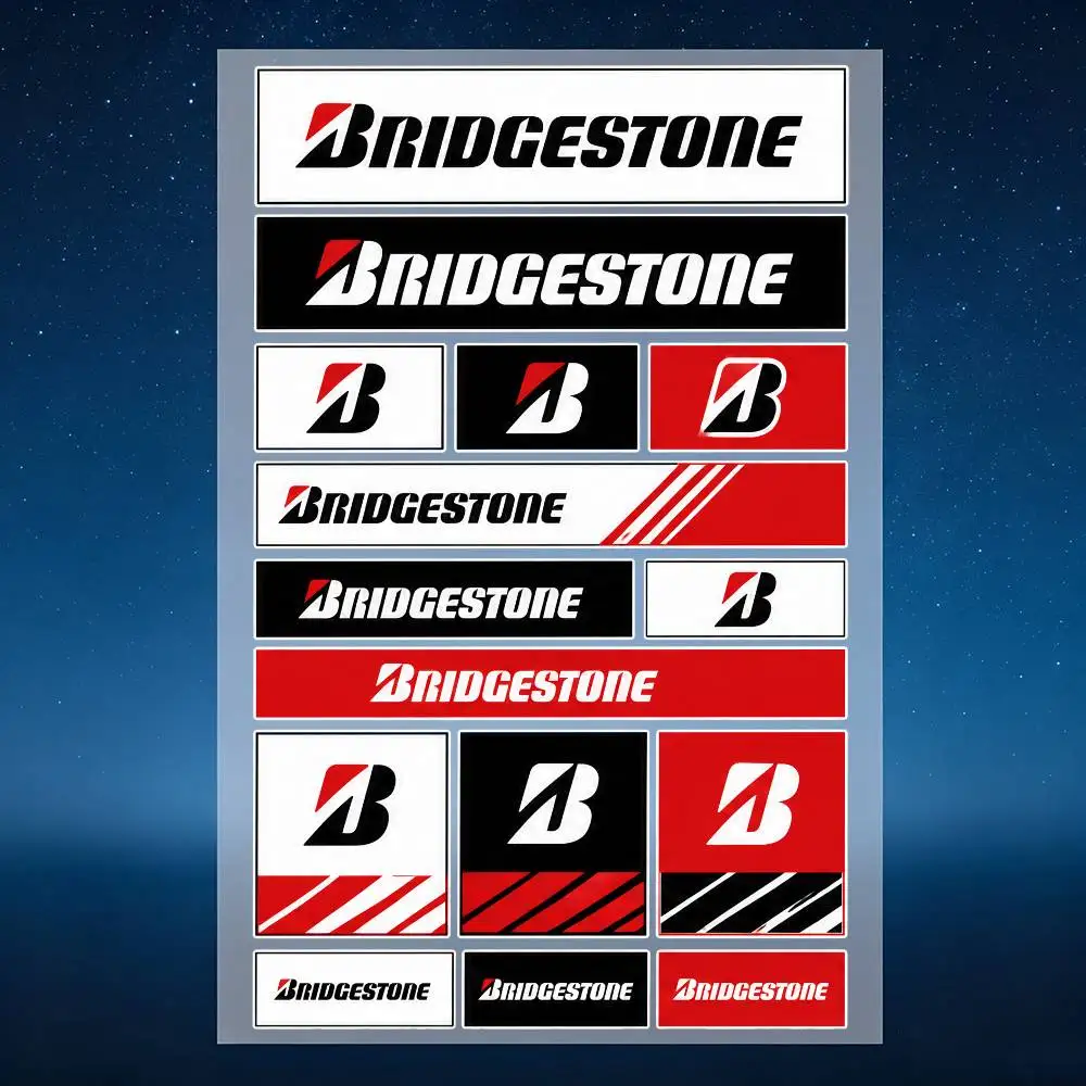 For Bridgestone Reflective Motorcycle Stickers Waterproof Vinyl Decals For Motorbike Helmet Fuel Tank Bike - view 5