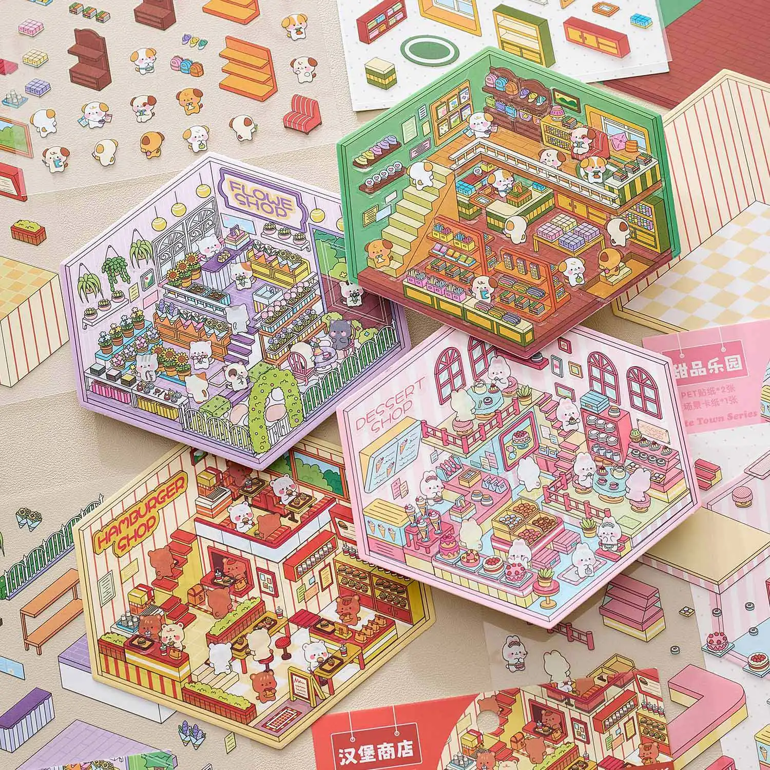 3d Landscape Sticker Planner Creativity Decorative Hand Account Hand Account Scrapbooking Material