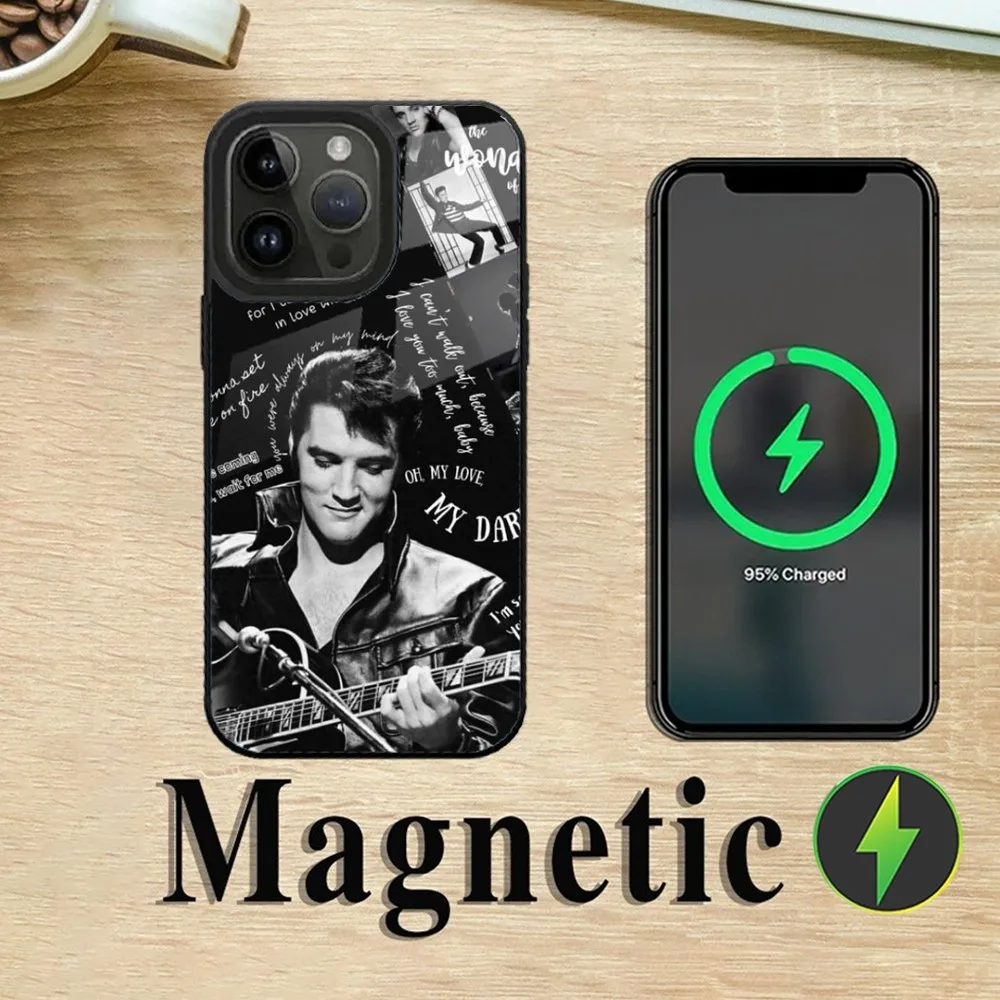 Singer Cat King E-Elvis Phone Case For iPhone 16,15,14,13,12,11,Plus,Pro,Max Mini Magsafe Magnetic Wireless Charging