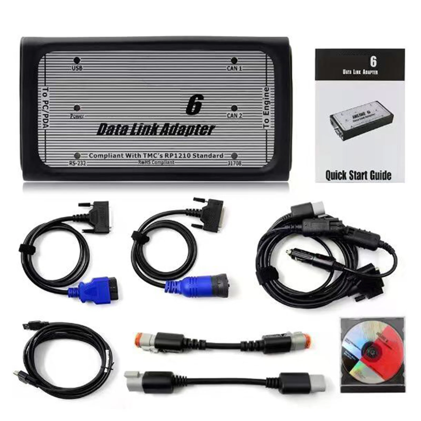 For C- ummins INLINE 6 Data Link Adapter Heavy Duty Truck Diagnostic Tool For Cummins Insite V7.62 V8.7 Pro INLINE6 OBD2 Scanner