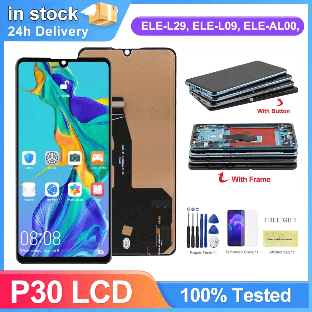 TFT-экран для pantalla Huawei P30 ELE-L29 L09 L04, ЖК-дисплей, сенсорный экран, дигитайзер, замена для Huawei P30