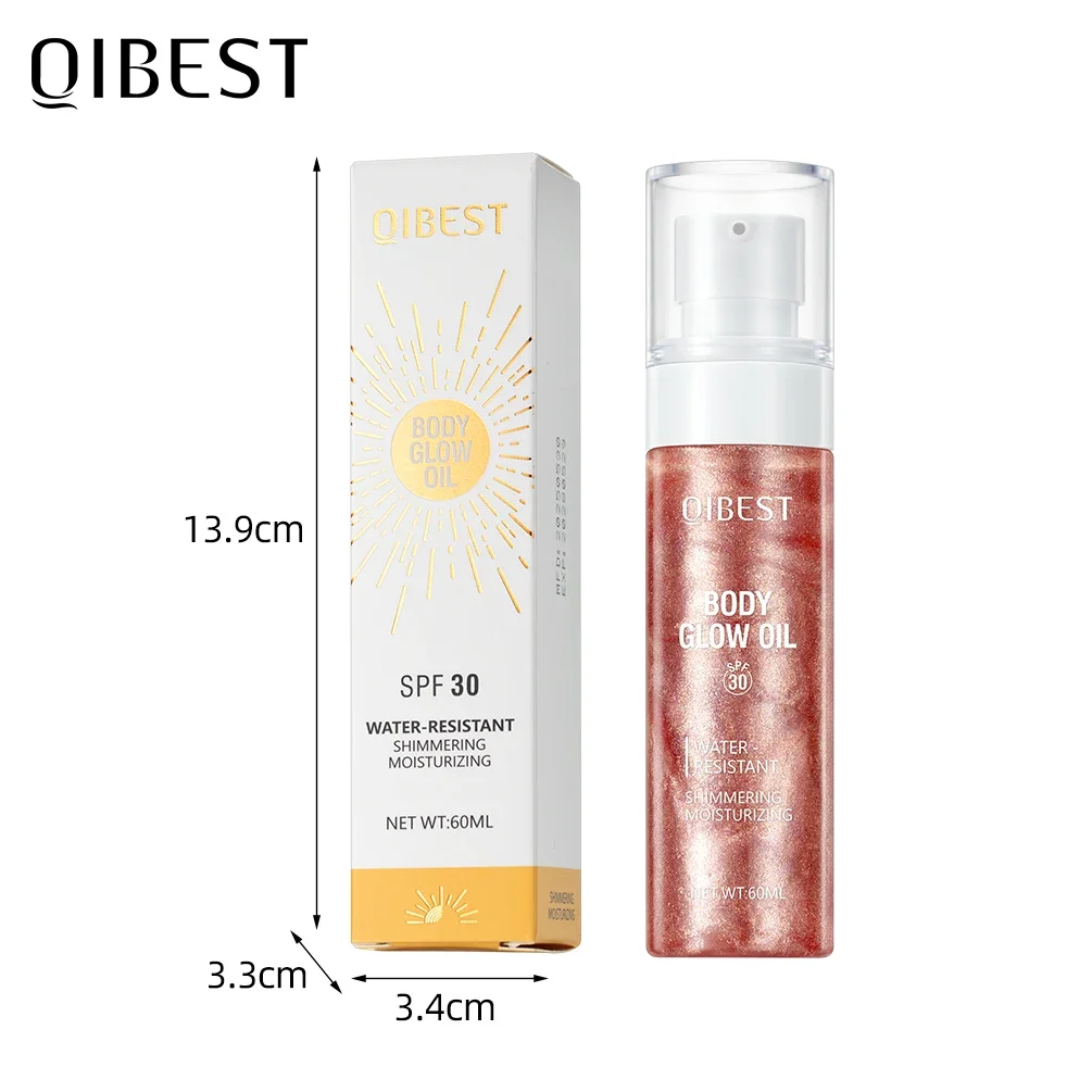 هايلايتر سائل زيتي لامع للجسم يدوم طويلاً، ترتر مضيء، يسلط الضوء على مكياج تفتيح كونتور الوجه