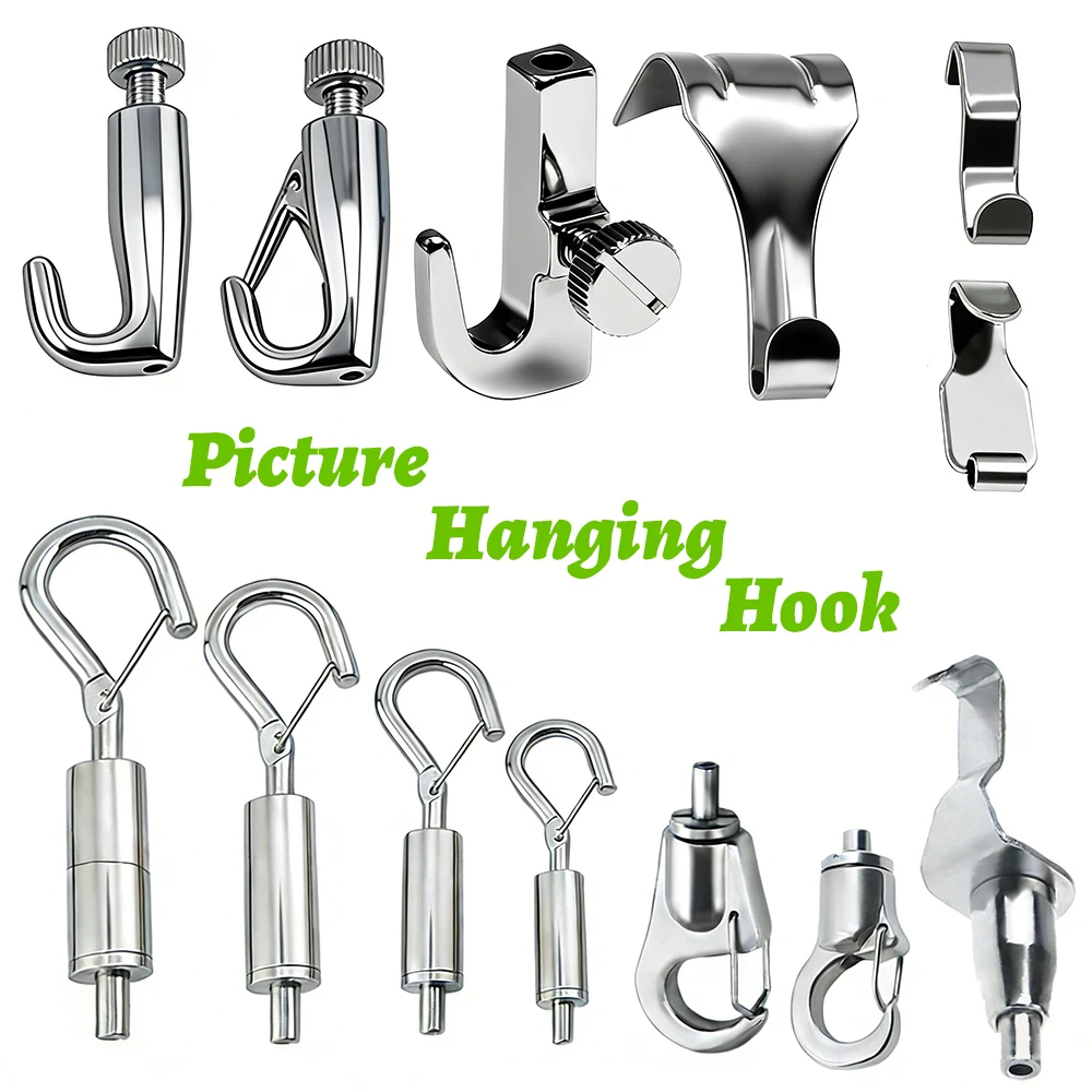 2-10pca Multi-Type Adjustable Picture Hanging Hooks - Gallery Wall Suspension Hardware for Photos Artworks Frames