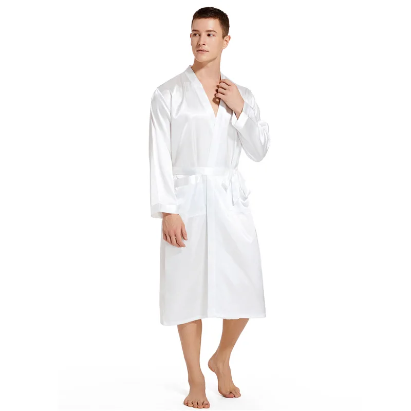 Nightgown Men Robe Groom Kimono Bathrobe Gown Print Letter Loungewear Nightdress Wedding Gift Sleepdress Sexy Loose Sleepwear