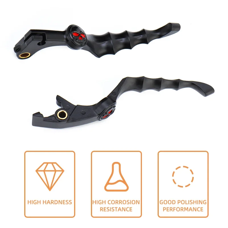 Skull Zombie Brake Clutch Lever Motorcycle Black Handle For Honda Shadow CB750 Nighthawk VT 750 600 1100 1300 VF VTX Magna