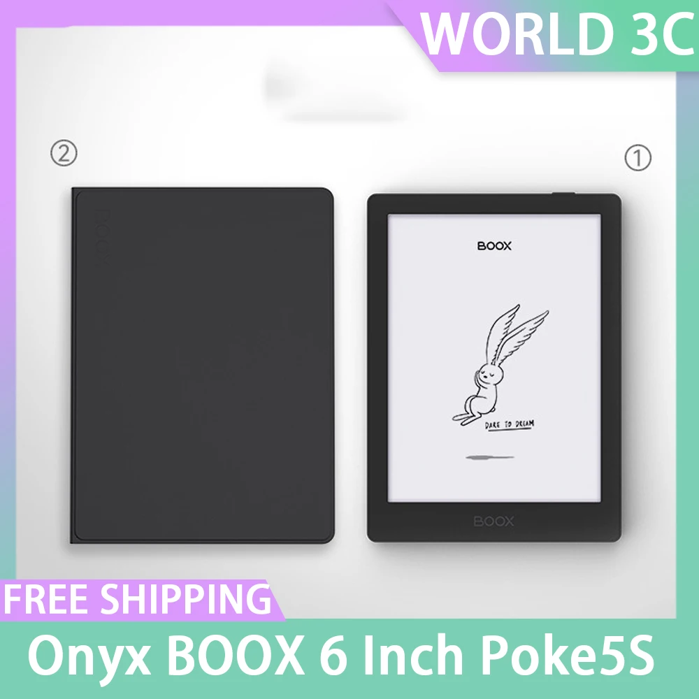 

Onyx Boox 6 Inch Poke5s E-Book Reader With Protective Cover Wireless Bluetooth Eink Screen 2+32GB Android11 Support MicroSD Card