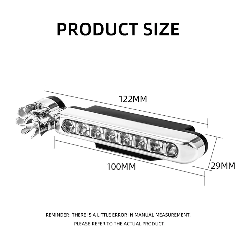 2pcs Wind Powered Car LED 8 LED DRL Daylight Running Light Auxiliary Lighting Rotation Fan Lamp Automobile Day Time Headlight image 5