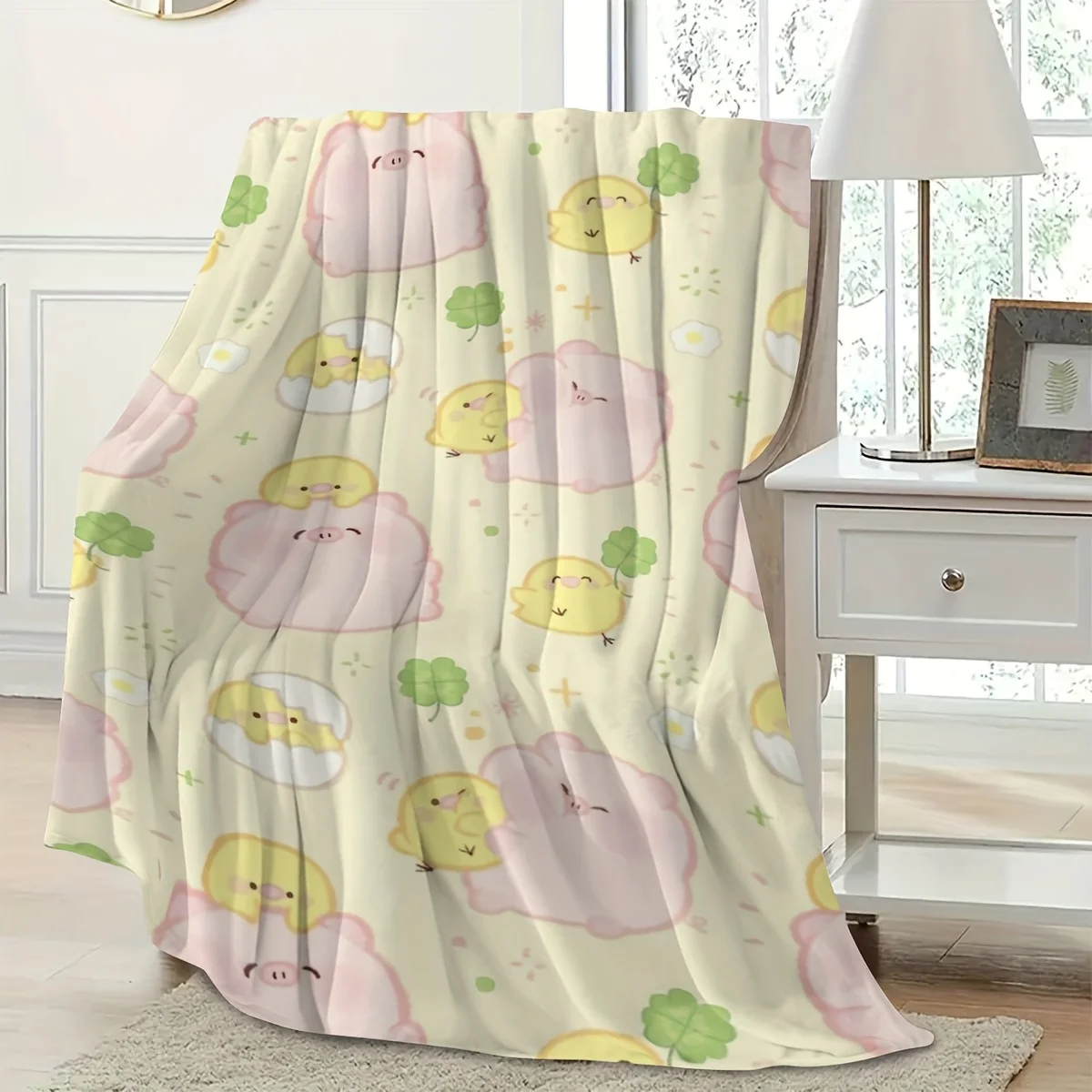 بطانية الخنزير الصغيرة والفرخ الفانيلا - سرير، أريكة، مكتب، سفر، هدية، ديكور، كرسي، مريح ودافئ، عيد الميلاد #2