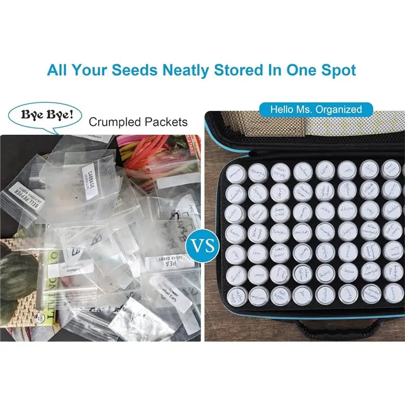 مجموعة أدوات حفظ بذور الحديقة من MOPHE، منظم تخزين البذور 70 فتحة مع 20 ظرفًا للبذور، ملصق كتابة، قمع