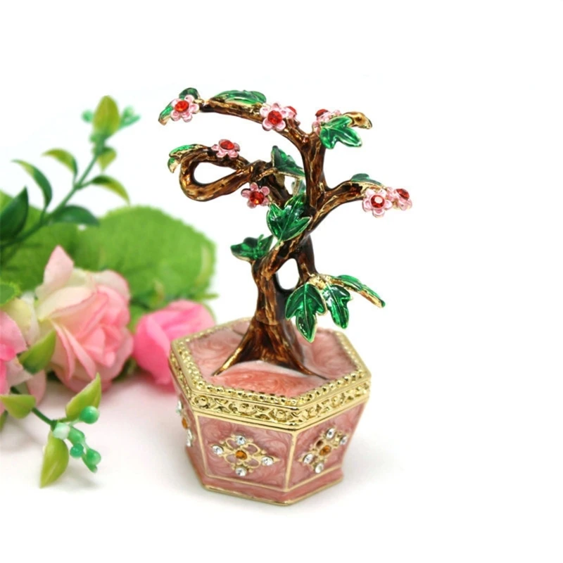 Metal Desktop Decoration Decorative Money Tree Storage Box for Trinkets and Accessories Home Organization Supplies