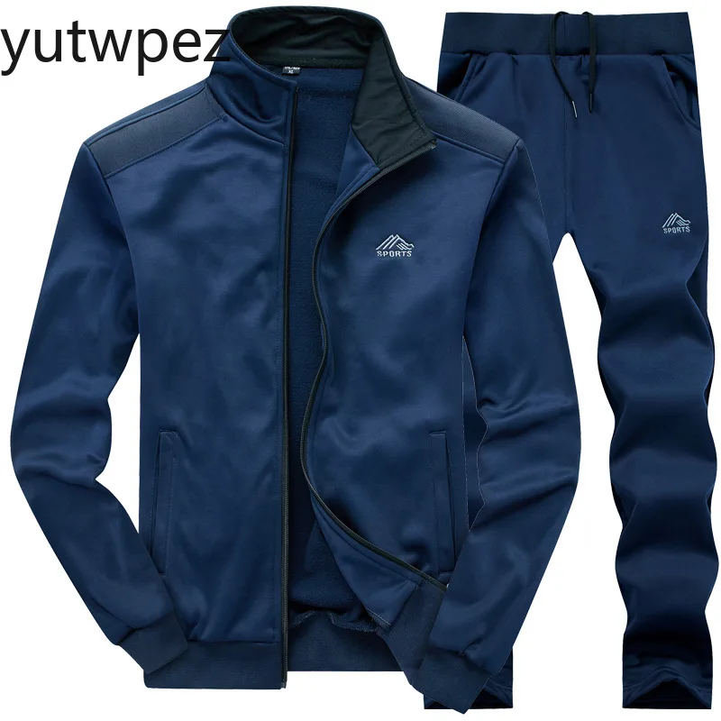 Hiking Gym Winter Jacket + Pants Outdoor Running Cycling Camping Casual Tracksuit Sports Wear Tracksuits Men‘s Sweatshirt Fleece view 4