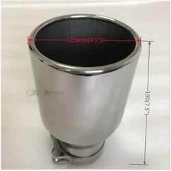Stainless steel Large Diameter 115mm 4.5inch The flat edge universal muffler tail throat Car modification exhaust tip pipe