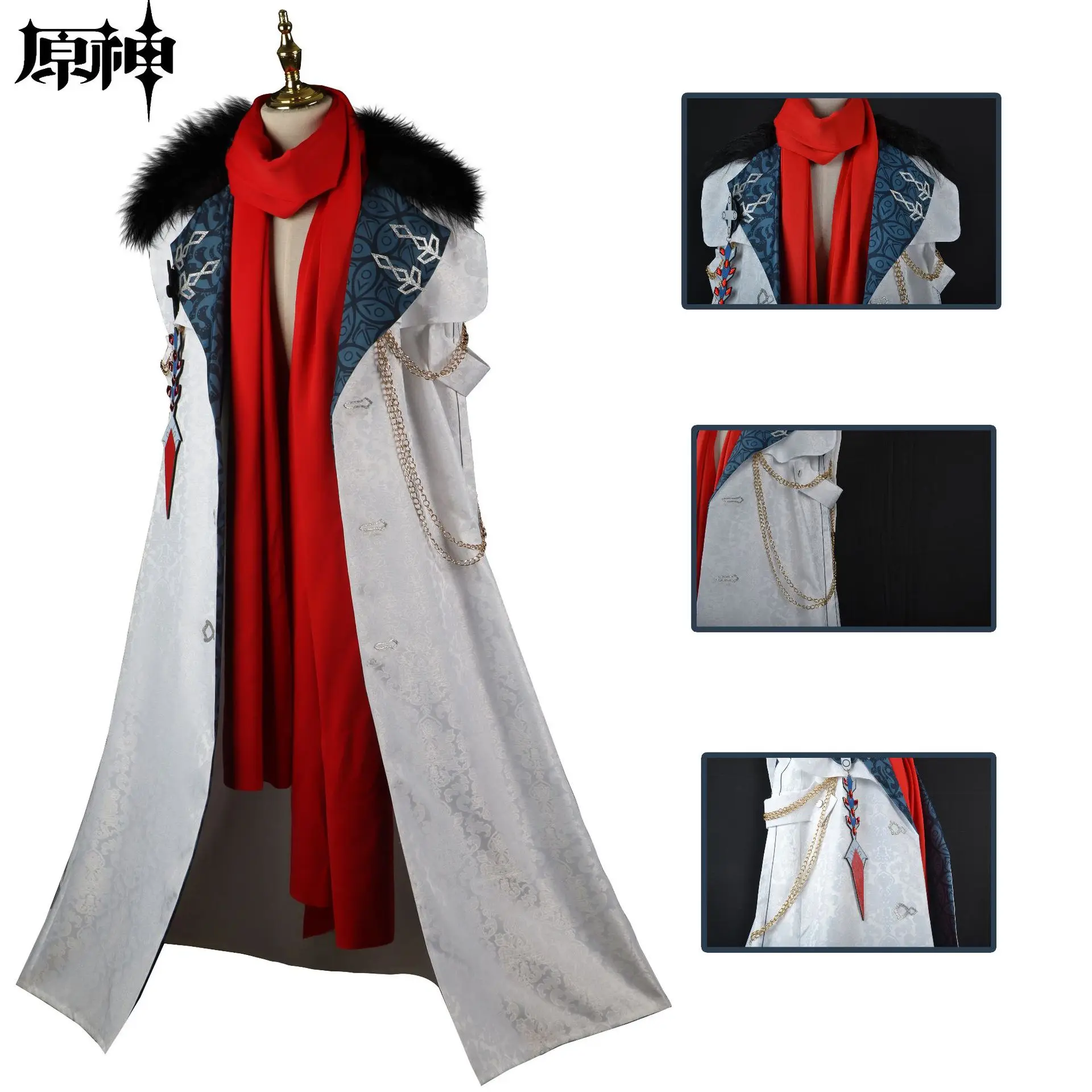 Game Anime Genshin Impact Fatui Cosplay Executive Mantel Tartaglia Sjaal Childe Ajax Halloween Kleding Uniform Nieuwe Huid Voorbode