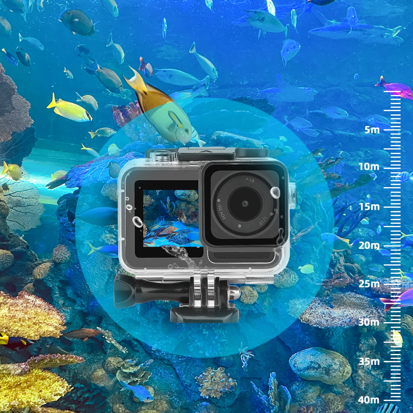 Waterproof Housing Case For DJI Action 3 4 Diving Protective Underwater Dive Cover Transparent For DJI Action Camera Accessories