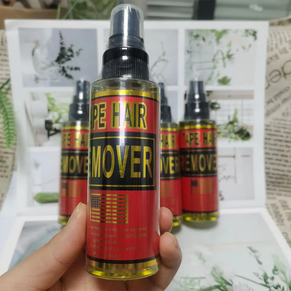 الدانتيل مزيل الصمغ رذاذ 4oz سريع المفعول السندات الإصدار رذاذ بقايا إزالة الحل ل الدانتيل الباروكات ملحقات أنظمة الشعر الشريط