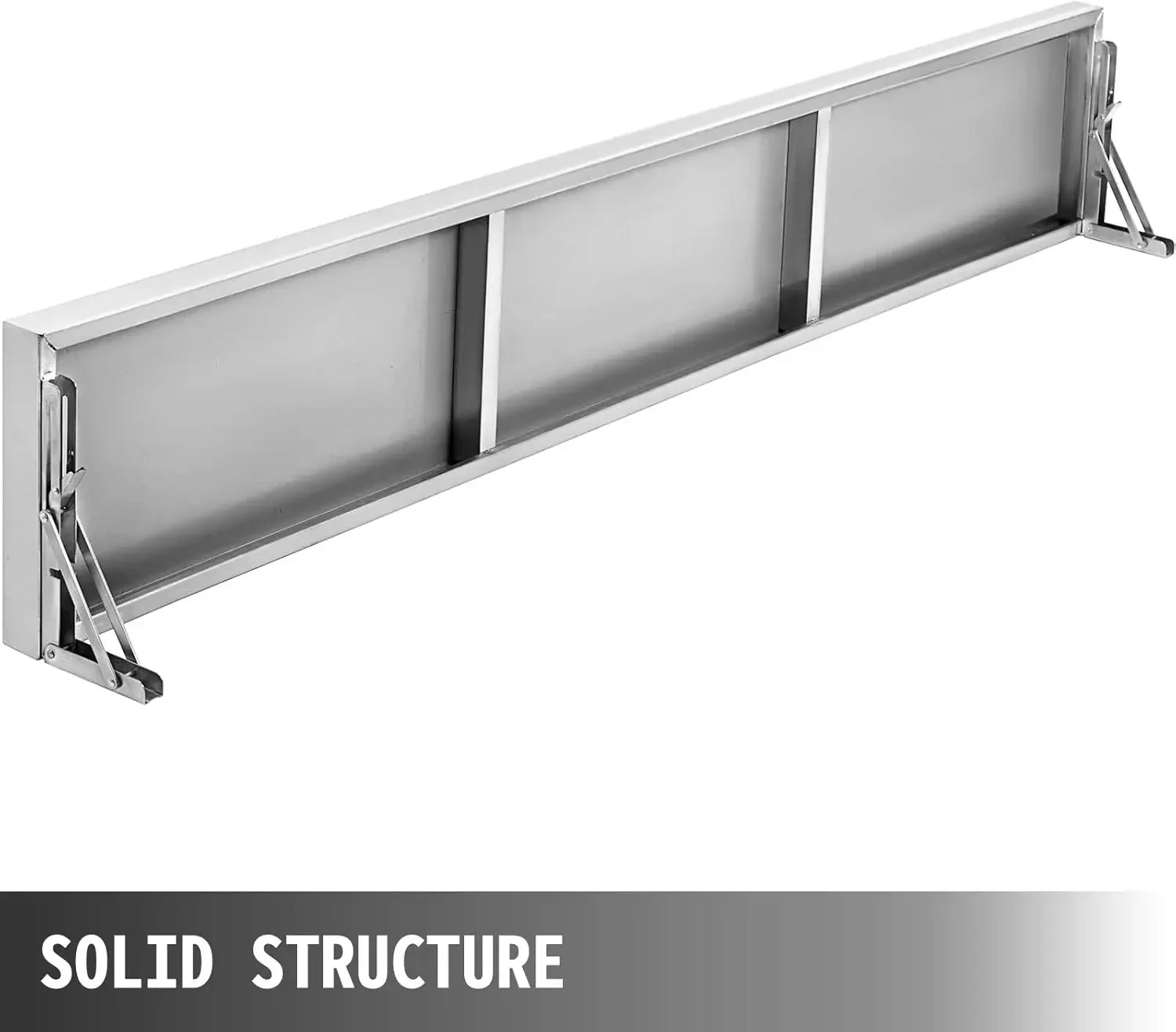 Concession Shelf 70.8L x 11.4W Inch with Stainless Steel Frame and Surface Board for Food Trailer Serving Window