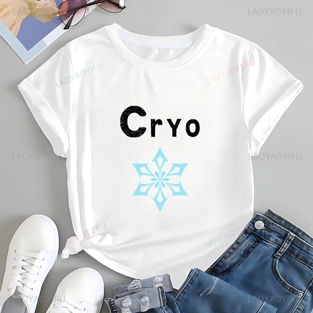

Harajuku Elements CrYo Printed T-shirt Top Neutral Trend Harajuku Short Sleeve Unisex Shirt Pattern Large T-shirt