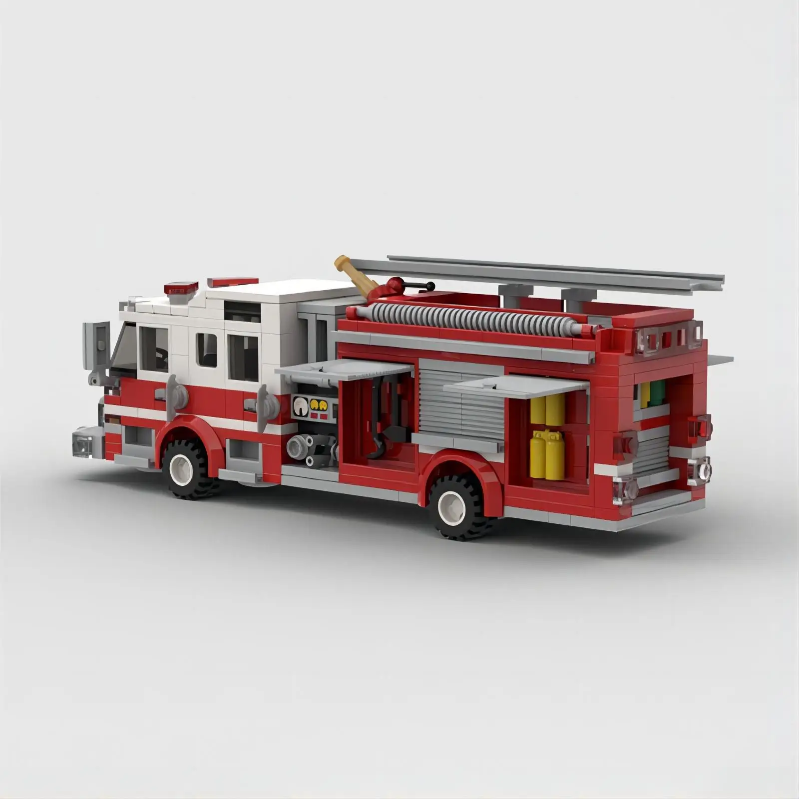New City Transport Fire Pump Truck Assembly Splicing Building Block Model Building Blocks Parts Kids Adults Birthday Toy  Gift