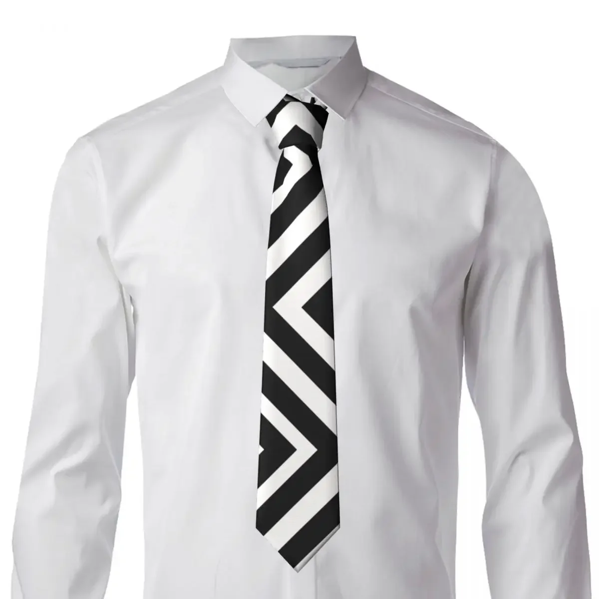 White Black Streak Tie For Men Women Necktie  Clothing Accessories