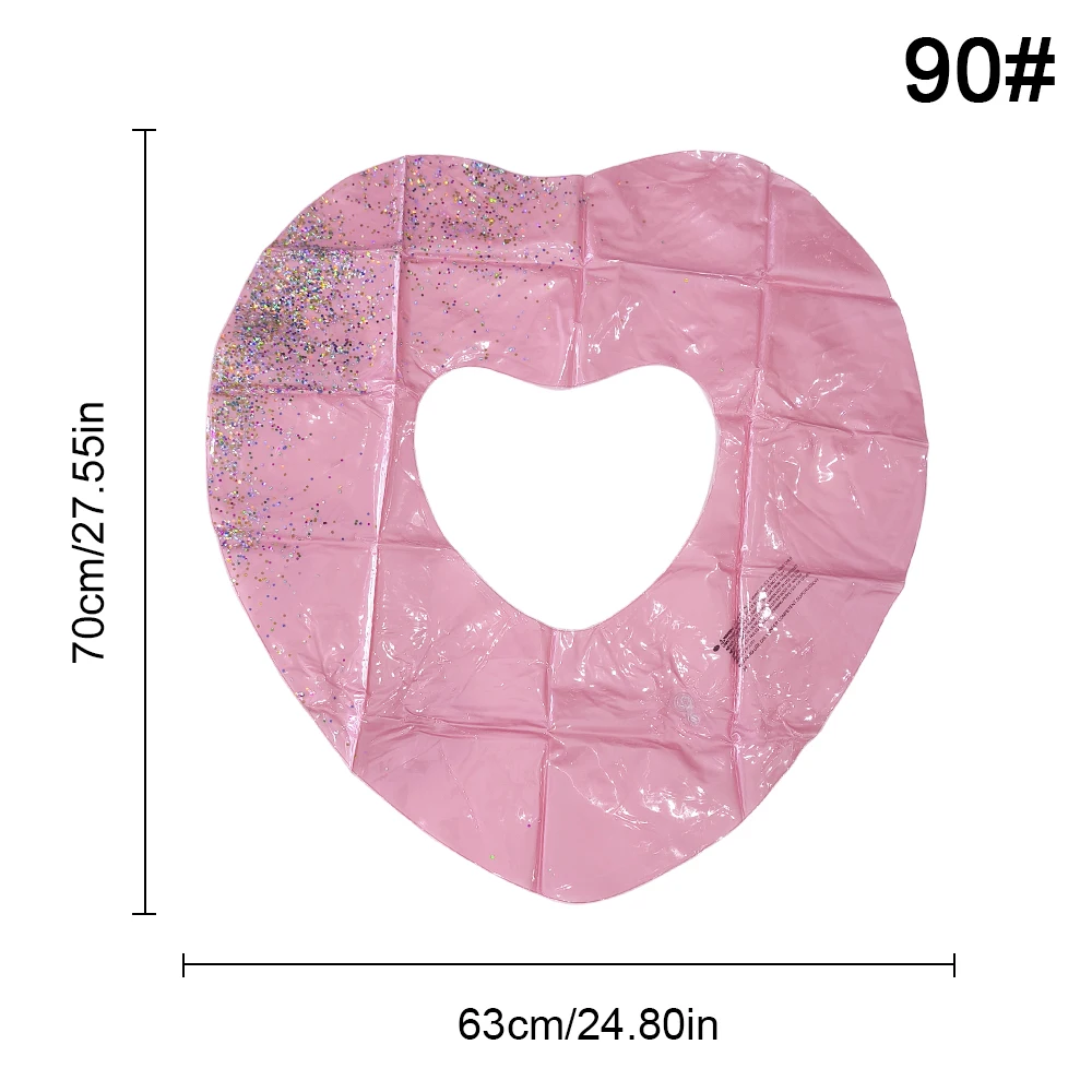 Anillo de natación de corazón de amor con lentejuelas, círculo de natación inflable de PVC grueso, anillo flotante de agua para piscina y playa, 1 ud.