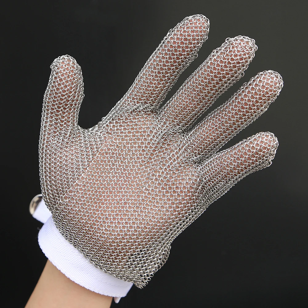 HANDSAVE 304L Stainless Steel Mesh Gloves Knife Cut Resistant Chain Mail Protective Kitchen Butcher Metal Mesh Working Glove