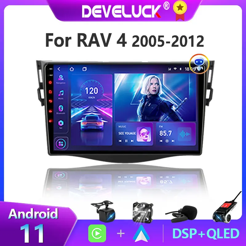 2 din Android 11 autoradio per Toyota RAV4 Rav 4 2005-2013 lettore Video multimediale 2 din navigazione GPS carplay Auto DVD Stereo