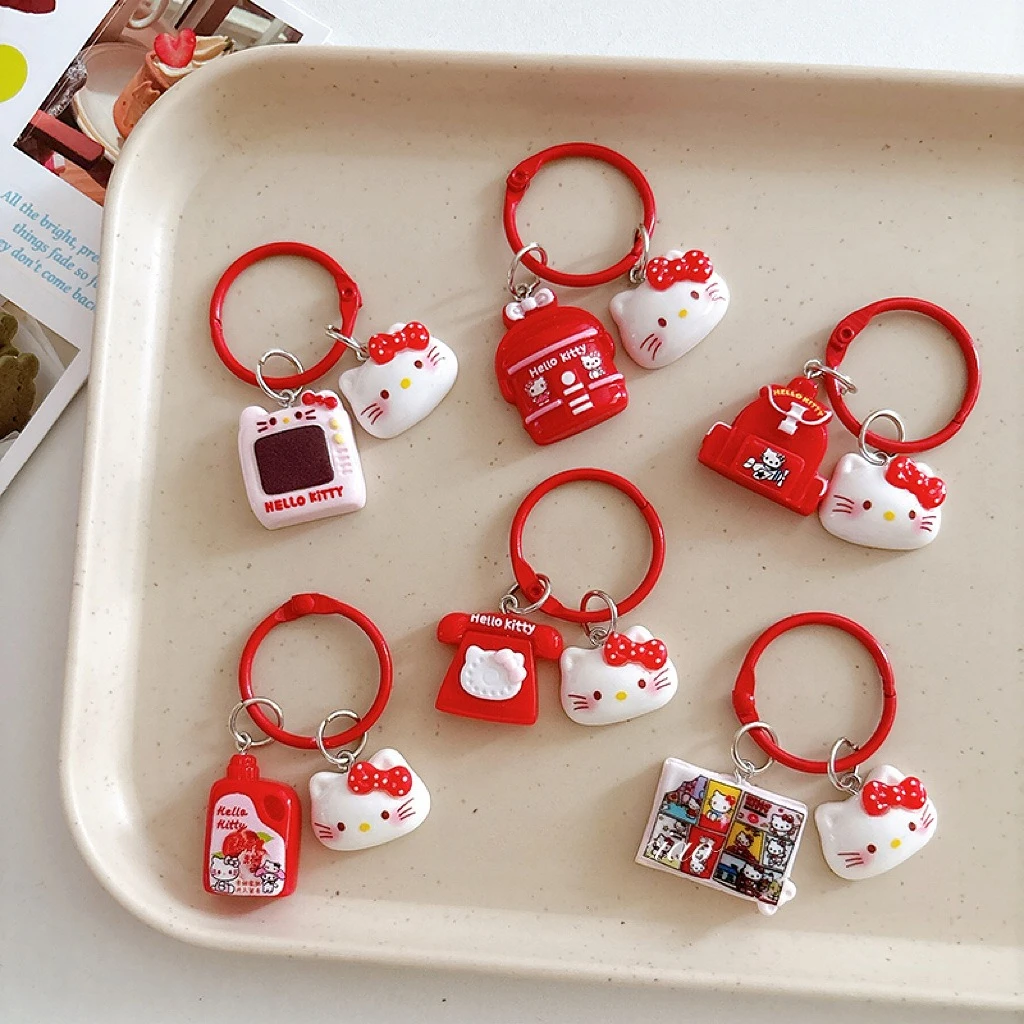 الوردي القط المفاتيح الكرتون قلادة بناتي القلب لطيف القط حقيبة الديكور حقيبة ظهر الطالب اكسسوارات أفضل صديق هدية #3