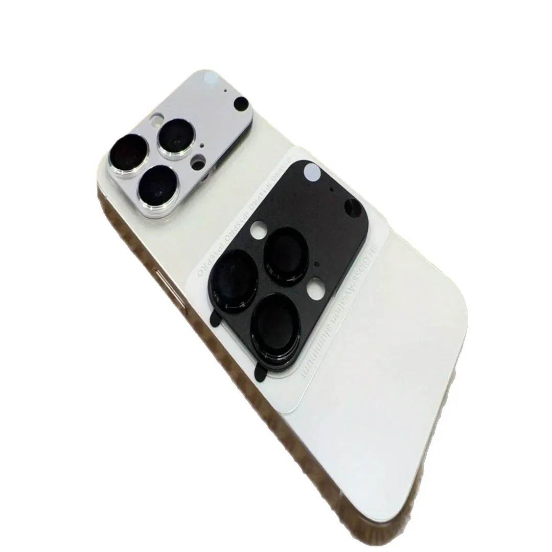 آيفون 16 15 14 برو ماكس برو حامي عدسة الكاميرا العسكرية الصف شاتيربروف سبائك الألومنيوم الزجاج المقسى غطاء للعدسات المعدنية