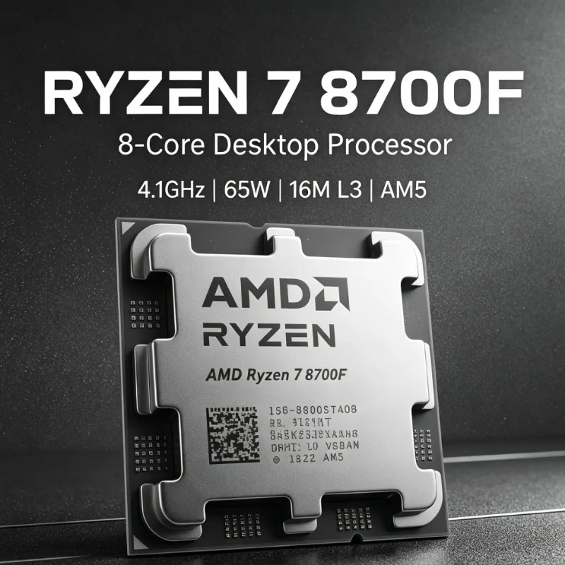 R7 8700F 4.1GHz 8‑Core 16‑Thread 16M L3 Cache 65W Socket AM5 4NM DDR5 PCIe4.0 Without Cooler