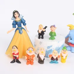 8Pcs/Lot Disney Movie Snow White And The Seven Dwarfs Ornament Action Figure Snow Princess Doll Hobby Collection Children Toys