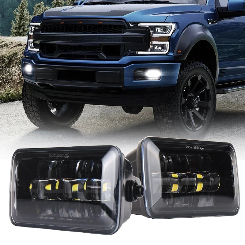 Car Accessories Waterproof 48W 4 inch Front Square Driving Lights Led Fog Light for Ford F150 2015-2018