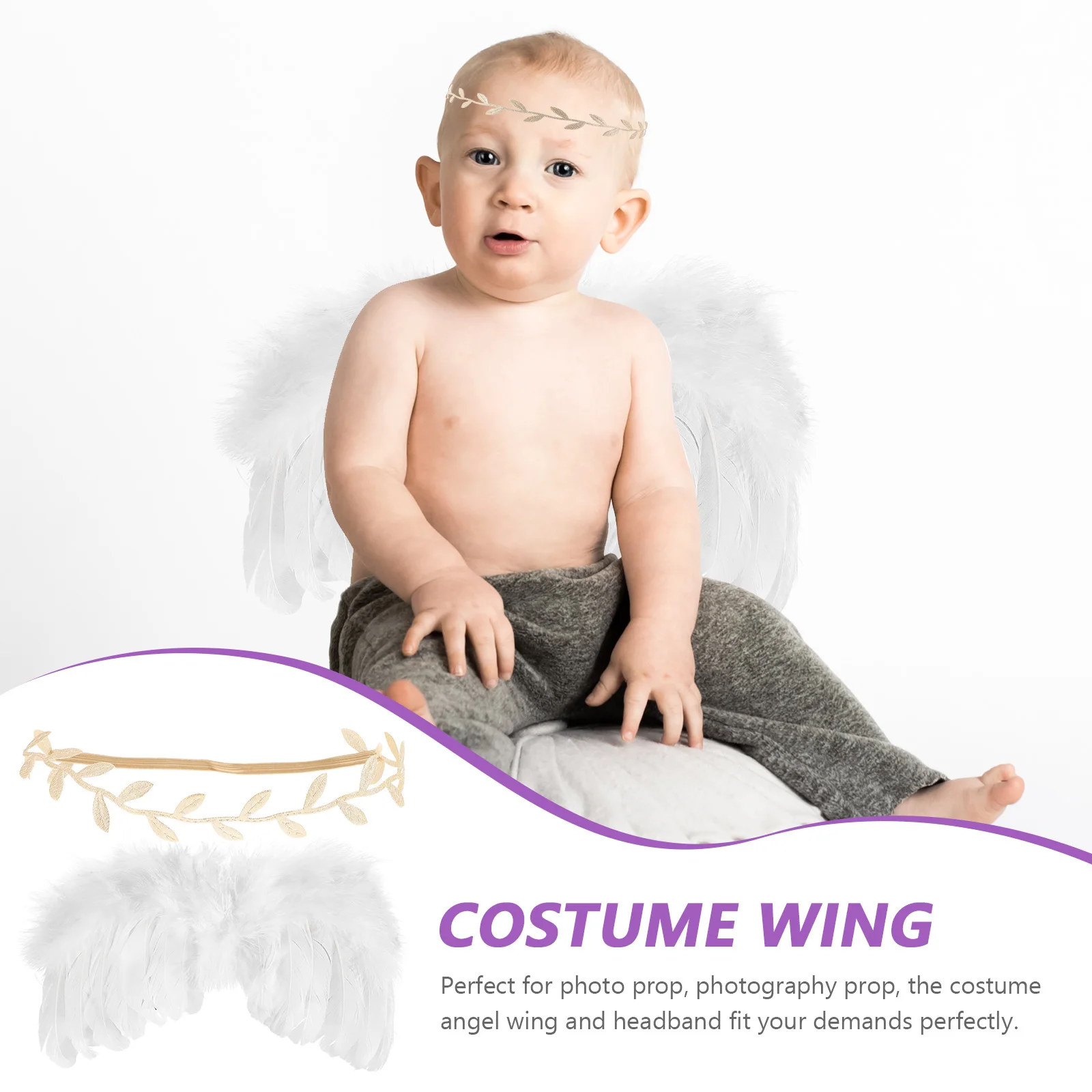 

1Set Angel Wing Prop Classic Design Non- Ideal for Photography Costume Accessory Set