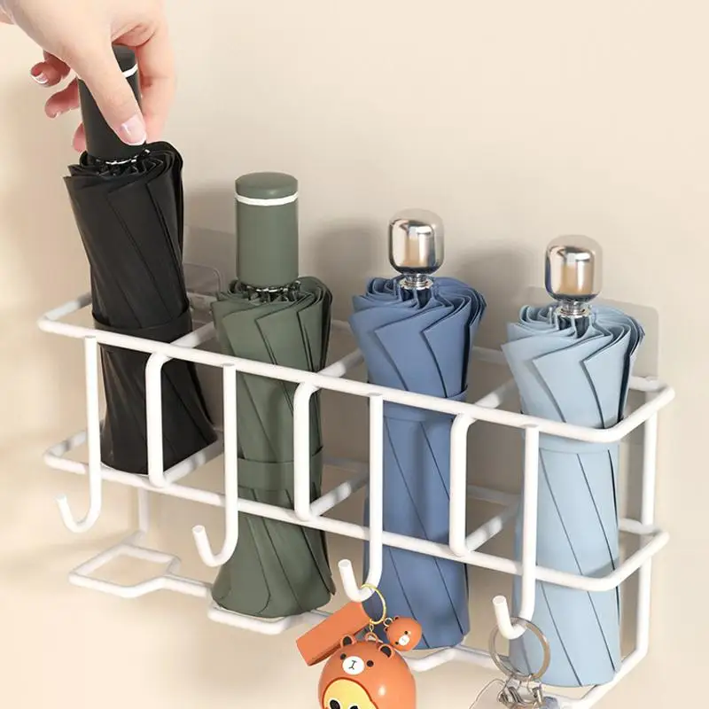 Indoor Storage Rack For Umbrellas Umbrella Holder Wall-Mounted Hooks