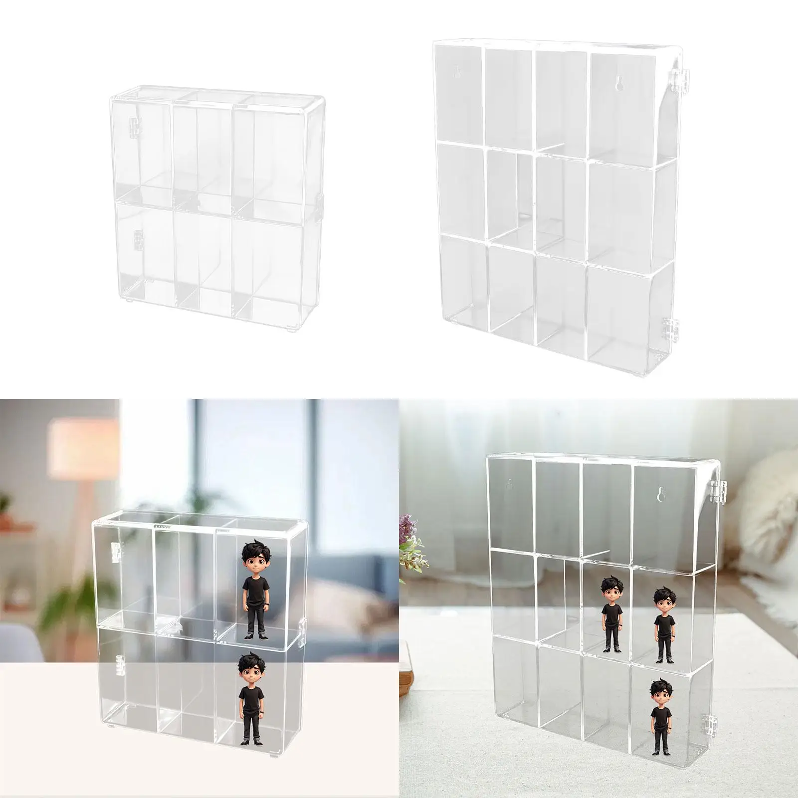 Prateleira de exibição de bonecos de ação, à prova d'água, transparente, fácil instalação, coleção de brinquedos, vitrine para escritório, sala de estar, entrada, quarto