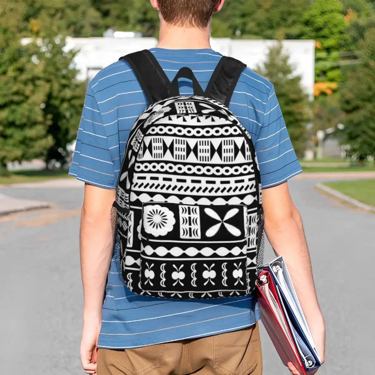 Fijian Tribal Art Aka Masi Kesakesa mochilas para niños y niñas, mochilas escolares de moda para estudiantes, bolsa de hombro para computadora portátil