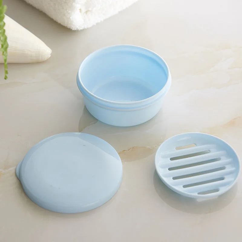 Creative Travel Seal Box Portable round Handmade Double-Layer Bathroom Soap Dish