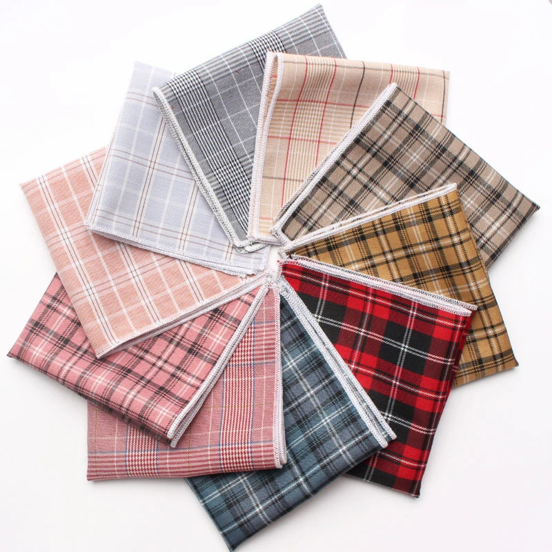 Men's Business Plaid Pocket Square Formal Suit Chest Towel Gentlemen Handkerchief