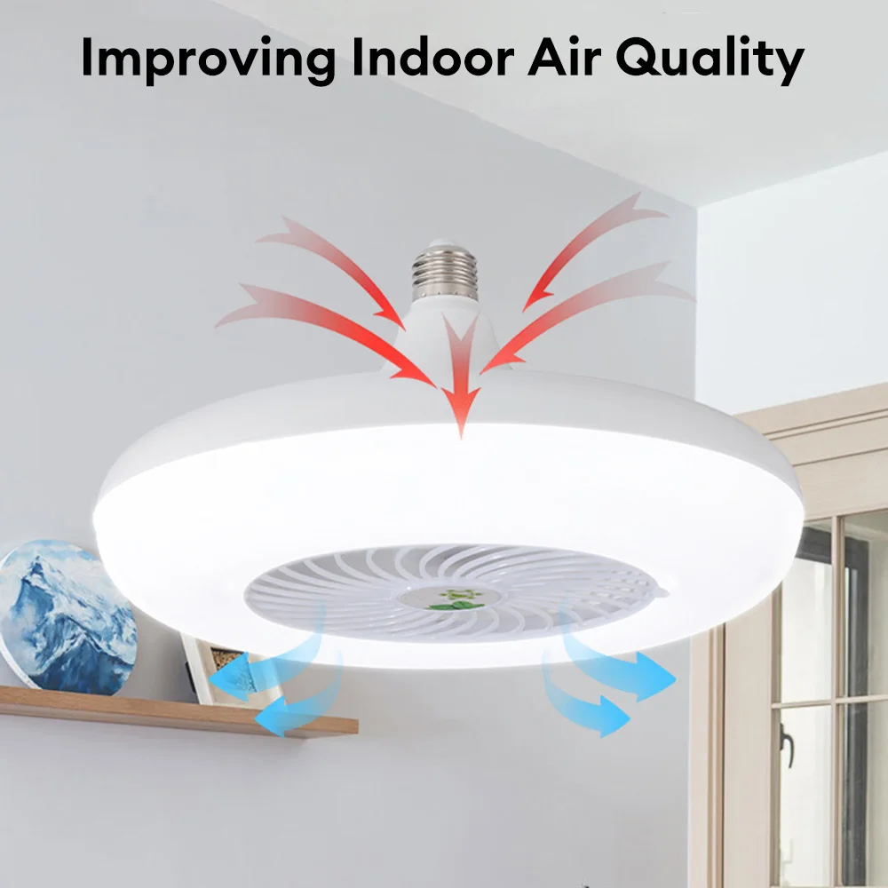 Ventilador de teto com controle remoto inteligente, Luzes de teto, Chandelier Fan, Pendant Light, Quarto e Sala, Base E27, 3 Velocidades, 30W