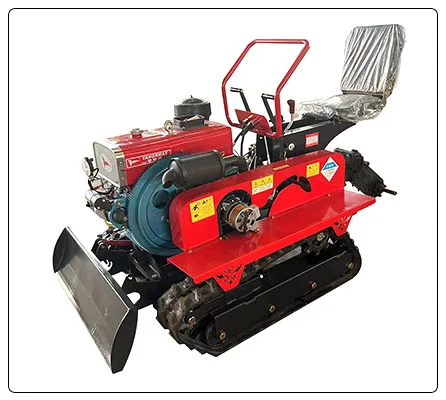 Small Crawler with Cultivator and Bulldozer for Paddy Field Rubber Tracks Rotary Tiller